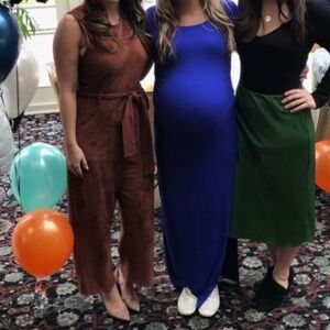 Anthropologie suede jumpsuit with pockets